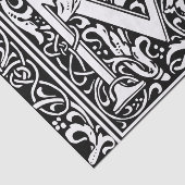 Letter M Middeleeuws Monogram Art Nouveau Tissuepapier (Detail)