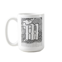 Letter M Mok, Art van Elizabeth Sampson Coffee Mok