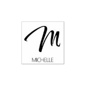 Letter M Monogram - Aangepaste rubberen stempel (Afrduk)