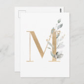 Letter M Monogram Briefkaart (Voorkant / Achterkant)