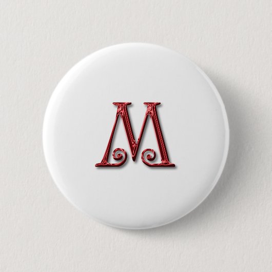 Letter M Monogram Ronde Button 5,7 Cm (Voorkant)