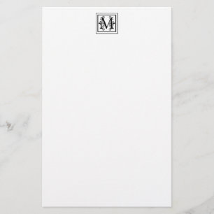 Letter M Monogram Stationery Briefpapier