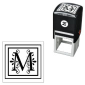 Letter M Monogram Zelfinktende Stempel (In situ)