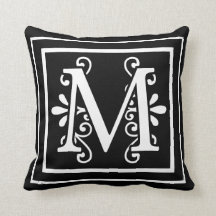 Letter M Monogram zwart