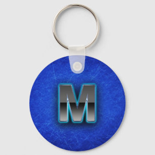 Letter M - neon blue edition Sleutelhanger