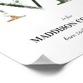 Letter M New Baby Monogram Birth Print Greenery (Hoek)