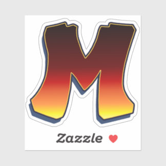 Letter M - vlammen Sticker