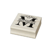 Letter M vlinder verlaat Split Monogram Rubberstempel (Stempel)
