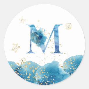 *~* LETTER M - Zee Ocean Beach Envelope Sticker