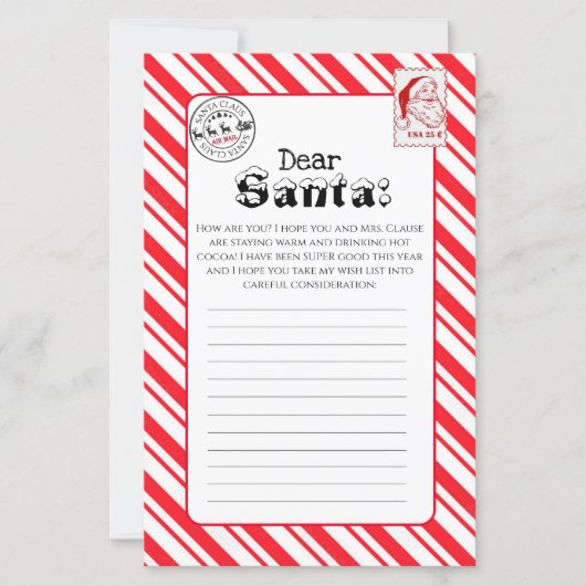 Letter met kerstvislijst (Voorkant)