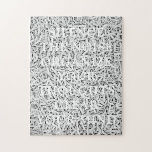 Letter Mix Chic Minimalist Monotone Puzzle Legpuzzel