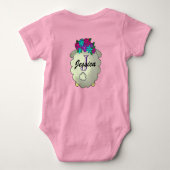 Letter Monogram Happy Flower Sheep Cute Romper (Achterkant)