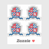 Letter N aangepaste naam Nixon wolf dog ridders ku Sticker (Vel)