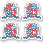 Letter N aangepaste naam Nixon wolf dog ridders ku Sticker (Voorkant)