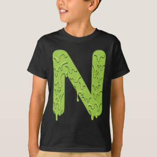 Letter N Alfabet Initialen Halloween Kostuum Kinde T-shirt
