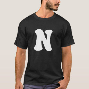 Letter N Capital Alphabet Team Groups Costume Matc T-shirt
