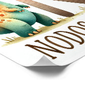 Letter N, Dinosaur Alphabet Waterverf Poster (Hoek)