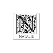 Letter N  Eerste Letter gepersonaliseerd Rubberstempel (Afrduk)