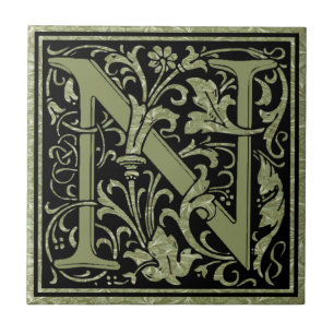 Letter N First Letter Monogram Tegeltje