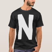 Letter N groot en vet wit T-shirt (Voorkant)