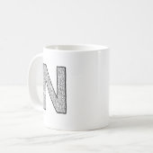 Letter N Initial Coffee Mug – Minimal Modern Style (Devant gauche)