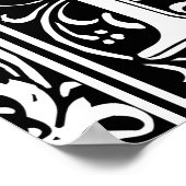 Letter N Medieval Monogram Initiaal Poster (Hoek)