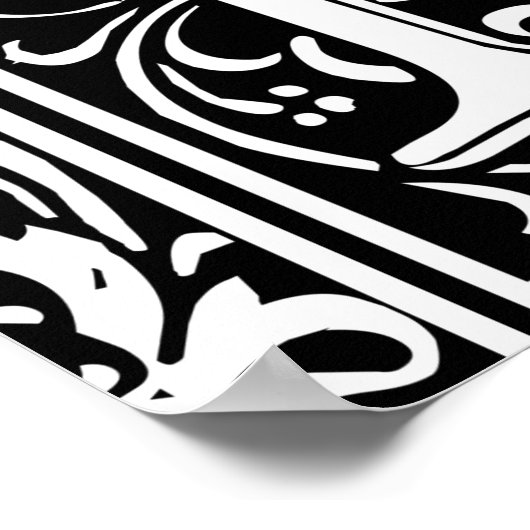 Letter N Medieval Monogram Initiaal Poster (Hoek)