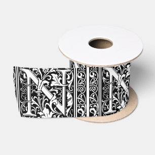 Letter N Middeleeuwse Monogram Art Nouveau Lint