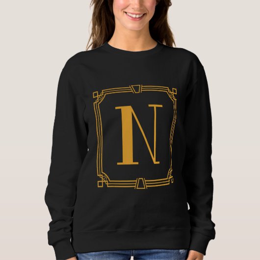 Letter N Monogram Alphabet N Initial Geometric Dec Trui (Voorkant)