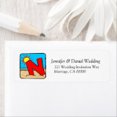 Letter N Monogram Return Address Sticker Labels (Insitu)