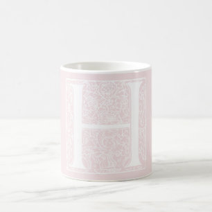  letter N Monogram Roos Roze "H"-Initialen Koffiemok