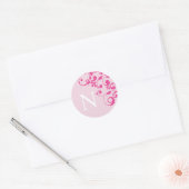 Letter N Monogram roze bruiloft Envelope zegels (Envelop)