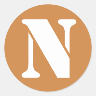 Letter N Peru Goud Stencil Alfabet van Janz Ronde Sticker
