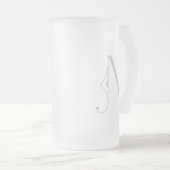 Letter N Scroll Typography Monogram Matglas Bierpul (Voorkant rechts)