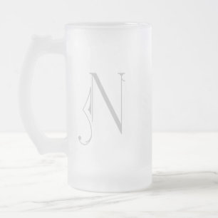 Letter N Scroll Typography Monogram Matglas Bierpul