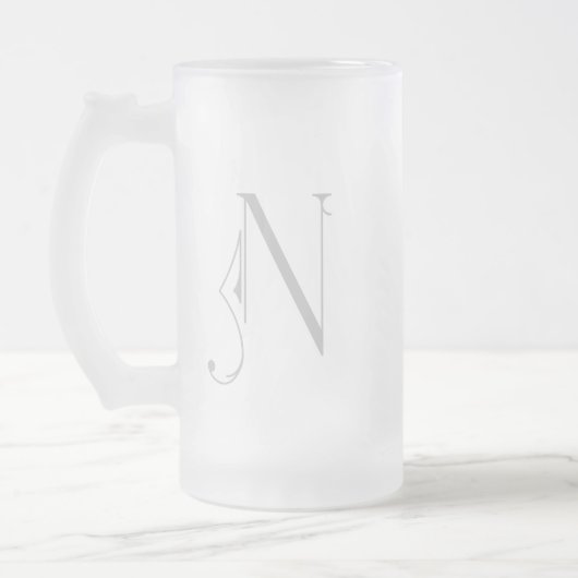 Letter N Scroll Typography Monogram Matglas Bierpul (Links)