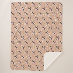 Letter N Sherpa Deken