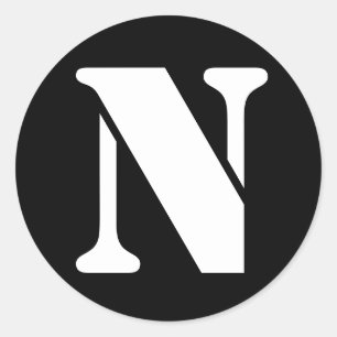 Letter N Stencil Alphabet van Janz Black Ronde Sticker