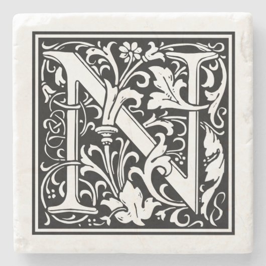  letter "N" Stenen Onderzetter (Voorkant)