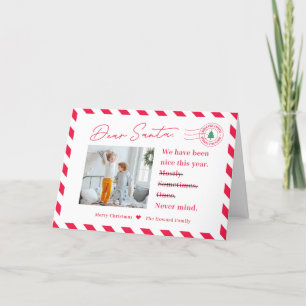 Letter naar Santa Kinder kerstfotokaarten Feestdagen Kaart