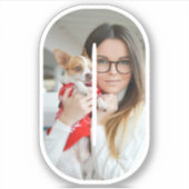 Letter O Alphabet & Photo Custom-Cut Vinyl Sticker (Devant)