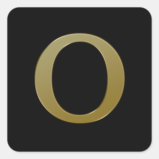 Letter O Gold Square Sticker (Voorkant)