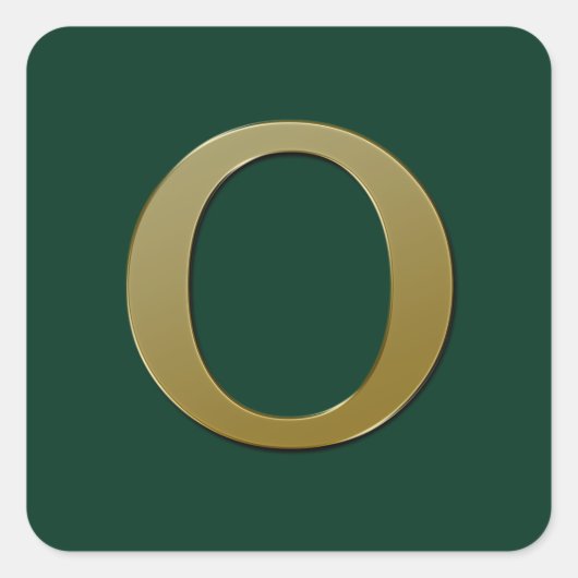 Letter O Gold Square Sticker (Voorkant)