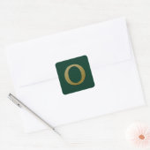 Letter O Gold Square Sticker (Envelop)