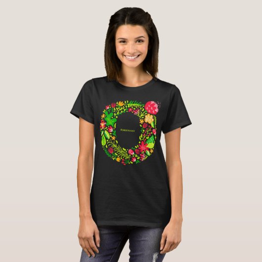 Letter O in Flowers T-Shirt (Voorkant volledig)