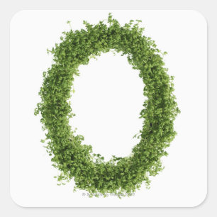 letter "O" in het midden op witte achtergrond, Vierkante Sticker