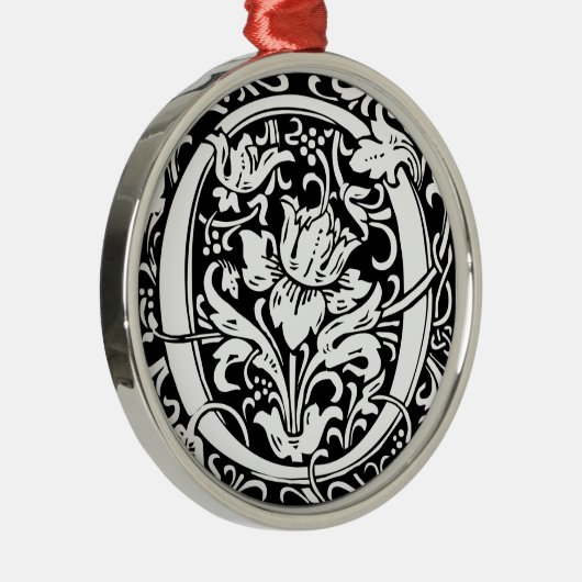 Letter O Medieval Monogram Initiaal Metalen Ornament (Rechts)
