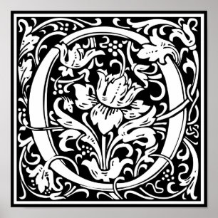 Letter O Medieval Monogram  Initialv Poster