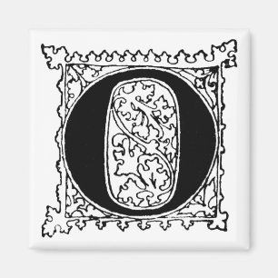 Letter 'O' met Leaf Background - Magnet Magneet