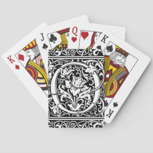 Letter O Middeleeuwse Monogram Art Nouveau Pokerkaarten
